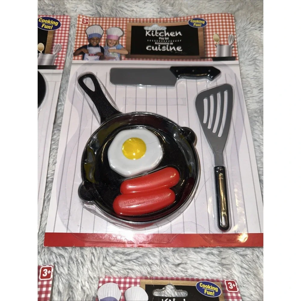 Play Food Set for Kids & Toddlers Kitchen Toy Playset Pretend Fake Pans Utensils